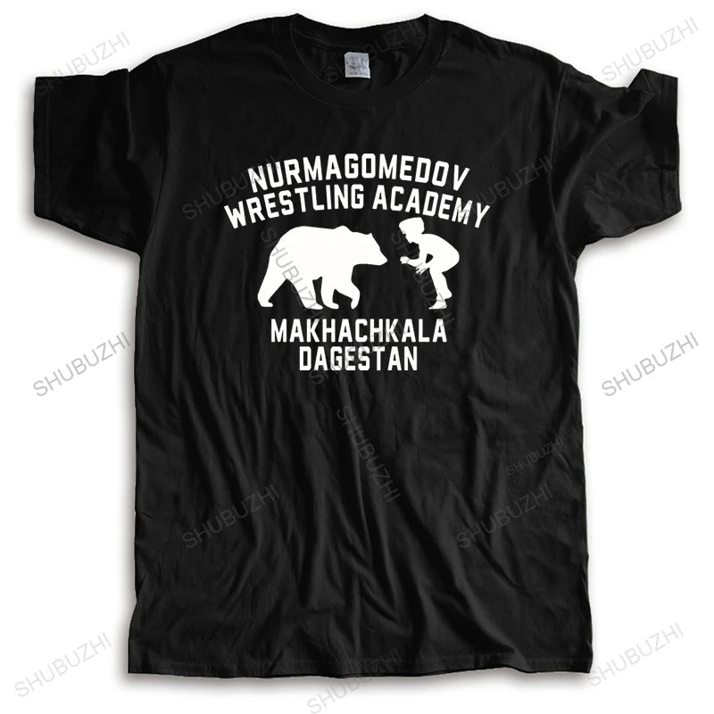 Men Cotton casual T Shirt Summer NURMAGOMEDOV WRESTLING ACADEMY MAKHACHKALA DAGESTAN Loose tops for him plus size teeshirt