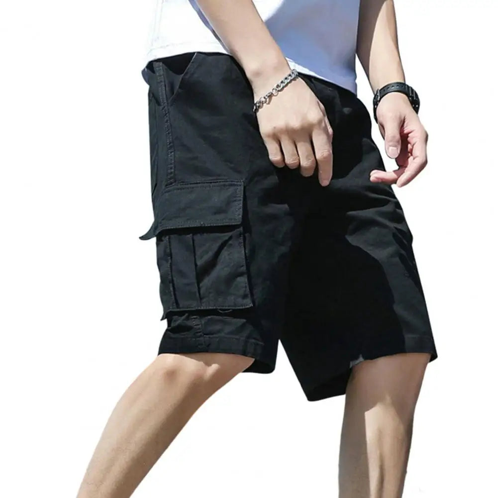 Men Shorts Breathable Men's Cargo Shorts with Multi Pockets Elastic Waist Deep Crotch Casual Streetwear for Summer Sports Men