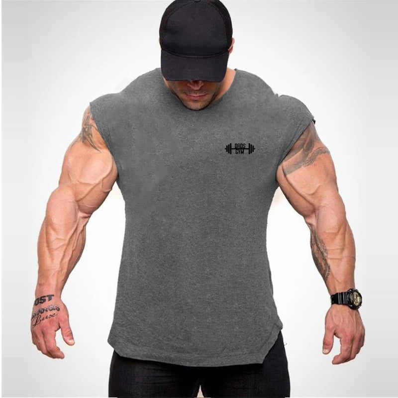 2024 New Mens Bodybuilding Tank top Gyms Fitness sleeveless shirt Male Cotton clothing Fashion Singlet vest Undershirt t shirt