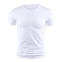 Summer Men's Short Sleeve T-Shirt Basic Plain Casual Gym Muscle Crew Neck T-shirts Slim Fit Tops Tee Clothing For Man