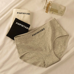 Women's Cotton Underwear Breathable Comfort Antiviral Gusset Letter Print Briefs Panties