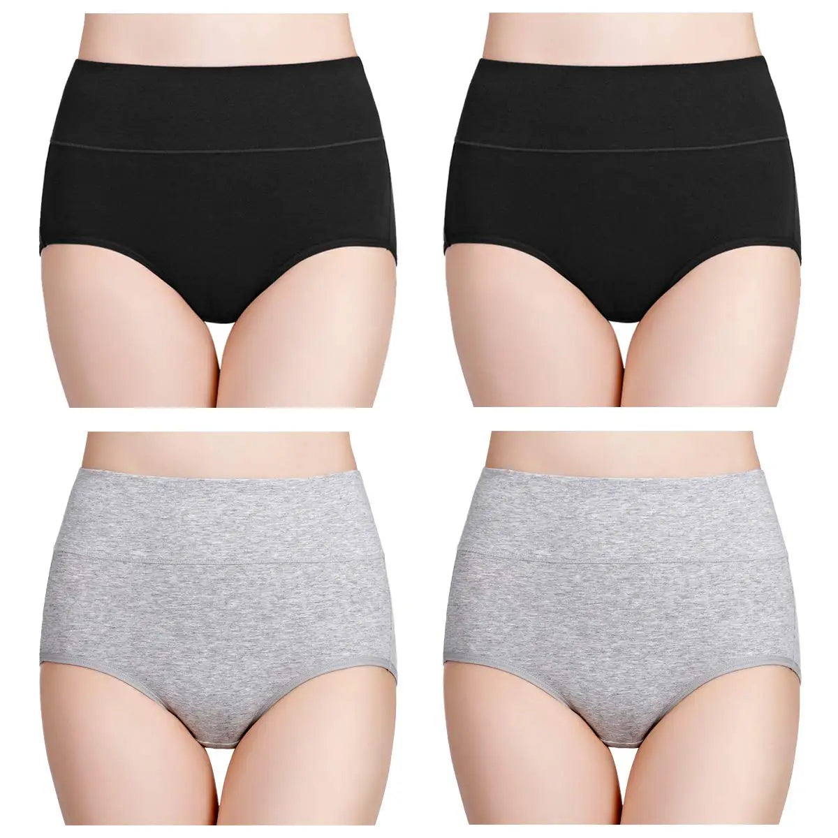 High Waisted Postpartum Underwear Womens Cotton Underwear Soft Breathable Full Coverage Stretch Panties 4pcs/pack