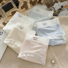 5PCS Simple Cute Panties for Women Cotton Crotch Female Lingerie Seamless Briefs Underwear Bear Underpants Girls
