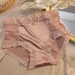 New Women Sexy Lace Ice Silk Underwear High Waist Elasticity Shapewear Abdomen Hips Panties Breifs