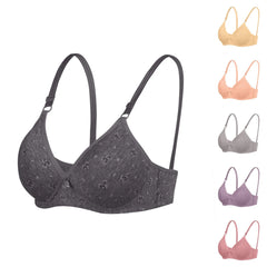 Women'S Underwear Traditional Style Thin Cup No Wire Sexy Printed Pure Cotton Soft Cotton Bra Close-Fitting Loose Accessories