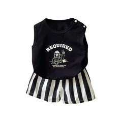 Korean Children's Clothing 2025 Summer New Item 1-3 Year Old Boy Baby Sleeveless Set Thin A-level Outdoor Clothing Two-piece Set