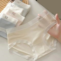 5PCS Simple Cute Panties for Women Cotton Crotch Underwear Seamless Briefs Female Lingerie Bear Underpants Gifts
