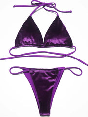 12 Colors Halter High Leg Cut Padded Bikini Women Swimwear Female Swimsuit Two-pieces Bikini set Bather Bathing Suit Swim K5974