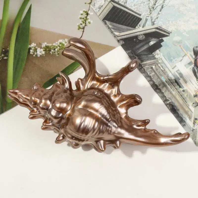 Ocean Shark Claw Clip For Women Conch Hair Claw Clip For Cute Beach Hair Accessories