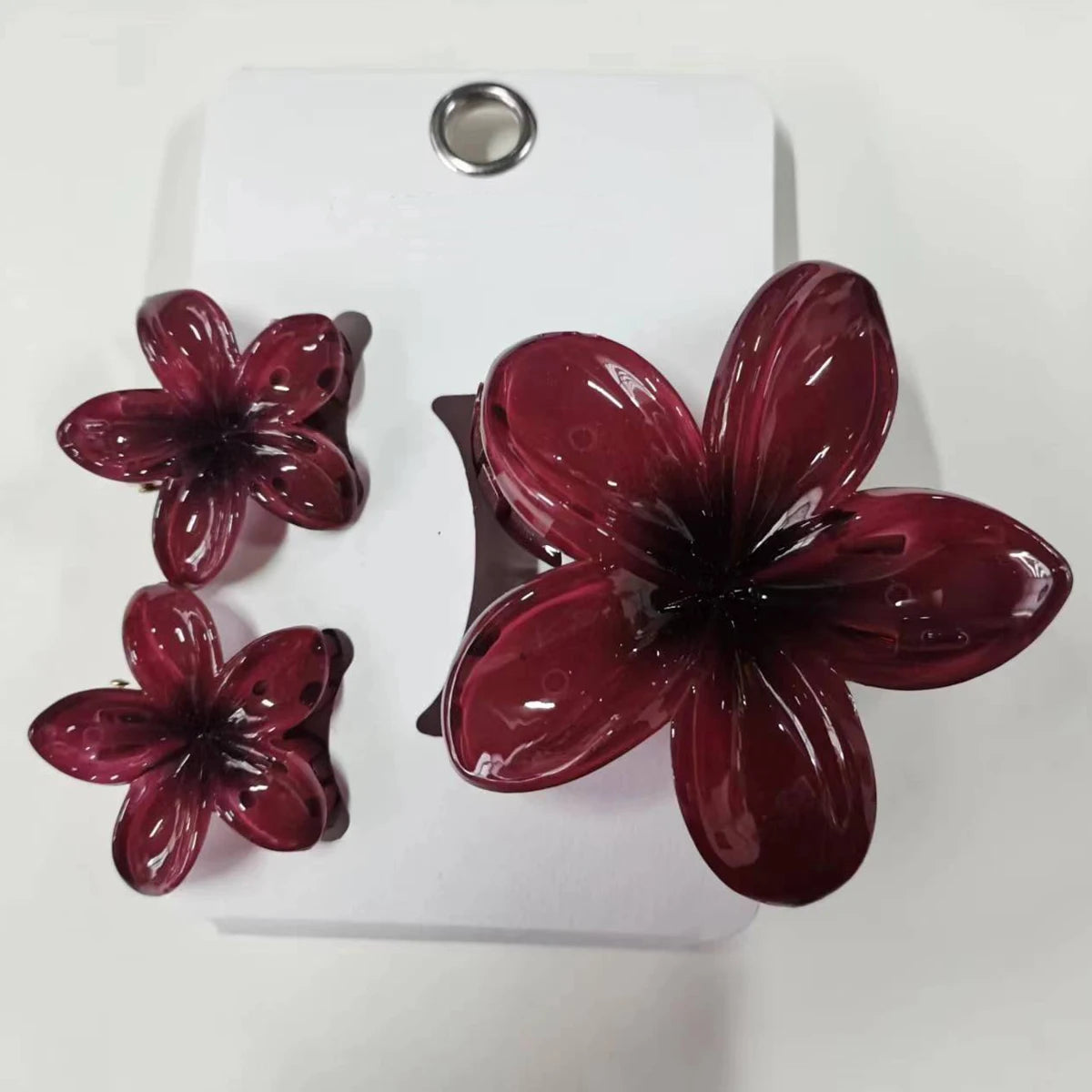 3 pcs/set Flower Claw Clip Women Summer Beach Cute Hawaiian 8CM*1+4CM*2PCS Preppy Stuff Female Hair Accessories For Summer