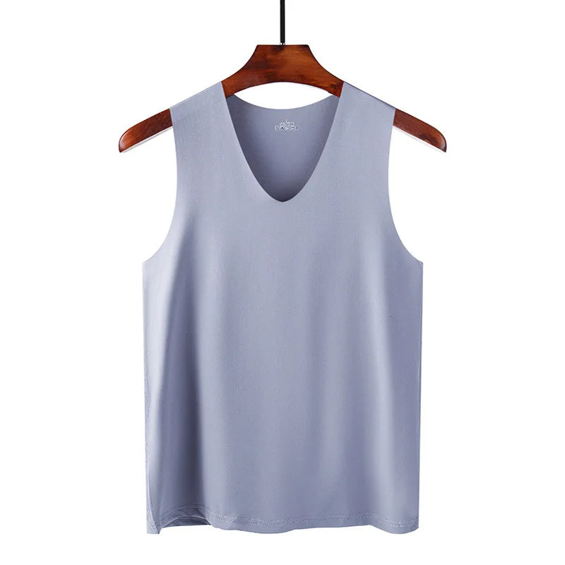 Summer Men's Tank Top Solid Color Quick-Drying Fitness Vest Cloth Sleeveless Waistcoat  Running Sports Trend Short-Sleeved Tees