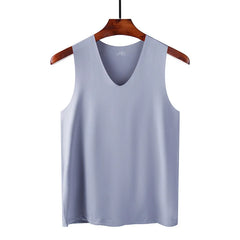 Summer Men's Tank Top Solid Color Quick-Drying Fitness Vest Cloth Sleeveless Waistcoat  Running Sports Trend Short-Sleeved Tees