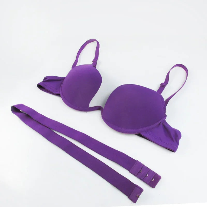 Sexy Women Lingerie U Backless Bras Underwear Deep V Low Cut Push Up Bra Intimates ECMLN Female Breathable Bralette
