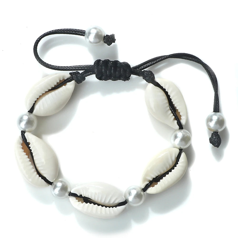 Women Shell Ankle Bracelets Summer Barefoot Bracelet  Ocean Beach Multicolor Adjustable Knot Bohemian Accessories Jewelry Gifts