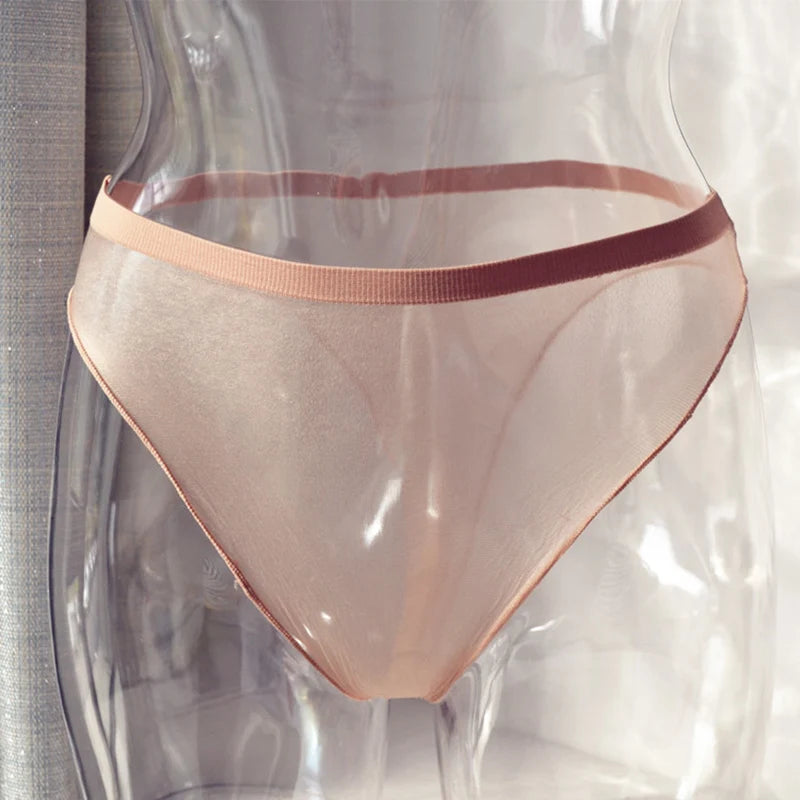 Unisex Full Transparent Panties Women Sexy Seamless Briefs Thin Low-waist Briefs Men Breathable Panties Plus Size 2022 Underwear