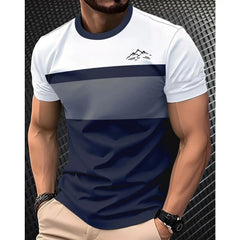 t shirt for man Summer Short Sleeve Casual Fashion Men's T-Shirt Breathable Sports Tops Round Neck Men's Clothing 100% polyester