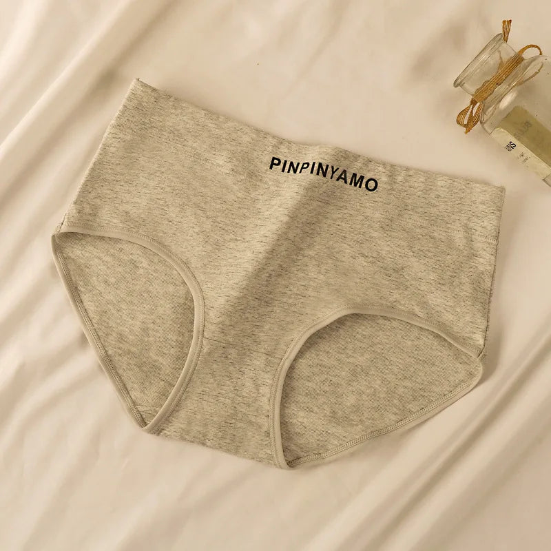 Women's Cotton Underwear Breathable Comfort Antiviral Gusset Letter Print Briefs Panties