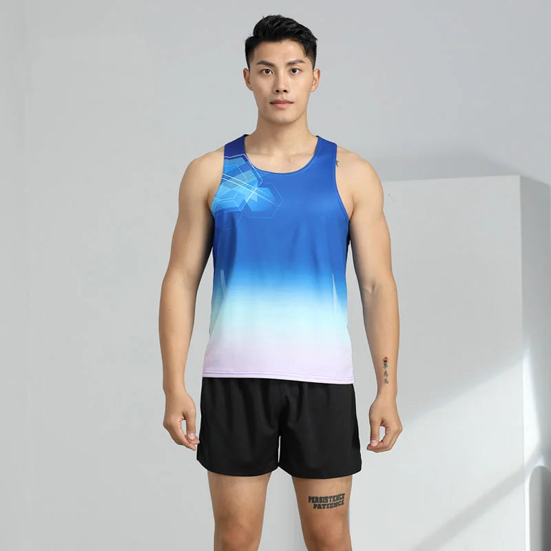 Summer Men's and women's vest blue vest gym clothing man Quick drying T-shirt tank Sports tops man breathable Runing Unisex vest