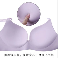Women Sexy Deep U Bras Push Up Lingerie Seamless Wireless Bralette Comfortable Double Shoulder Straps Brassiere Female