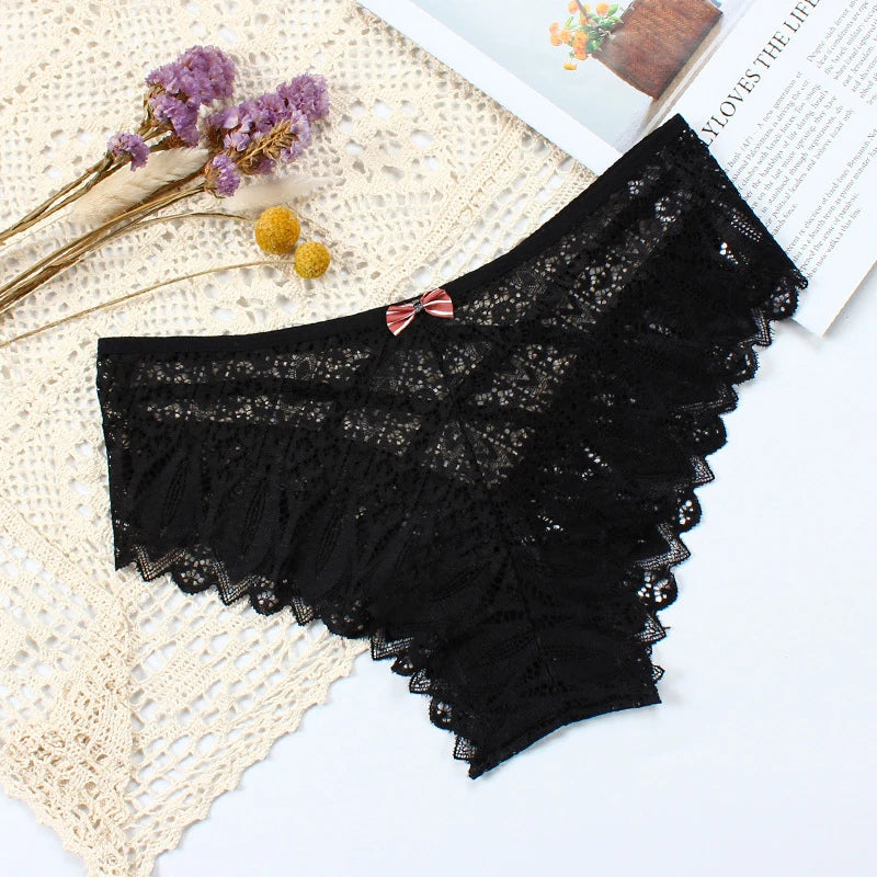 Sexy Panties For Women Low Waist Underwear Transparent Lace Briefs Breathable Soft Lingerie Female Underpants Sexy Woman's Panty