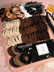 Hair Accessories for Woman Set Seamless Fashionable Brown Ponytail Holders Variety Hair Scrunchies HairBands Scrunchy Hair Ties