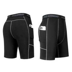 Sports Fitness Pants Men's Running Sports Tight Elastic Quick-drying Pocket Pants Basketball Training Outdoor Trousers Y2k Tiki