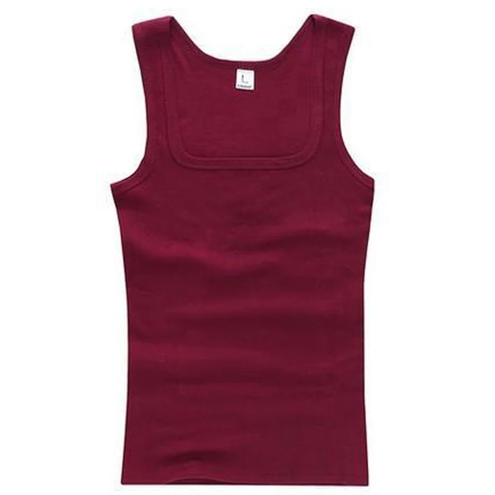 Cotton Men Sleeveless Tank Top Solid Color Gym Muscle Vest Undershirts O-neck Men's Clothing Tees Workout Vest Tops
