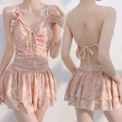 New Swimsuit Women's One-piece Dress Style Fairy Style Covers Belly and Makes You Look Slim and Sexy Korean Style Hot Spring