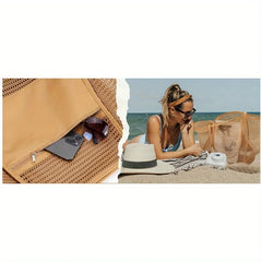 Women Swimming Beach Mesh Bag Ladies Shoulder Bag Large-capacity Travel Portable Storage Bag Multifunction Handbag for Swimwear