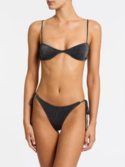 Miyouj New Two Piece Suit Solid Color Swimwear Shiny Swimsuit Women's Sexy Bikini Sets Push Up Beachwear Bandage Bathing Suits