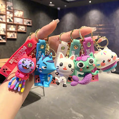 Cat Keychain Accessories For Bag Charms Doll Keyring Women Gabbys Dollhouse Car Key Chain Llaveros Anime Gato Jewelry Wholesale
