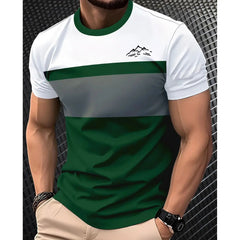 t shirt for man Summer Short Sleeve Casual Fashion Men's T-Shirt Breathable Sports Tops Round Neck Men's Clothing 100% polyester