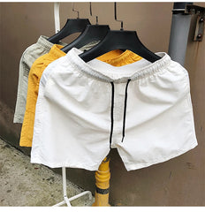 Men‘s Swim Trunks with Side Pockets Summer Casual Solid Color Beach Shorts Quick Dry Lightweight Board Shorts Swimwear Swimsuit