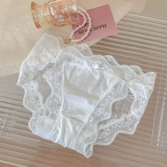 Women Sexy Lace Panties Underwear Satin Mesh Low Rise Hollow Briefs Thong