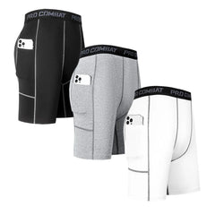 Sports Fitness Pants Men's Running Sports Tight Elastic Quick-drying Pocket Pants Basketball Training Outdoor Trousers Y2k Tiki