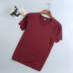 Fashion Men Basic T-Shirt Summer Gym Muscle  Tops Big V-Neck Short Sleeve Bodybuilding Sport Fitness T Shirt Tees Tops Clothing