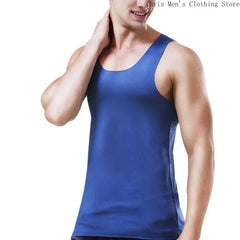 Men's Sports Fitness Quick Drying Vest Business Casual Base Vest Ice Silk Seamless Breathable Slim Elastic Sleeveless T-shirt