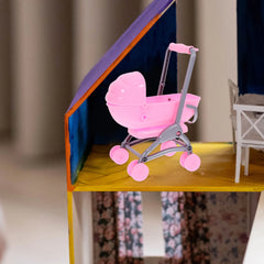 Mini Stroller Accessories Realistic Design Baby Toy Plastic Stroller Plastic Kids Furniture Decor Details