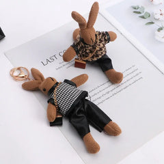 Kids Cloth Animal Doll Pendant Boys Bag Pendant Decoration Girls Car Accessories Lady Rabbit Keychains Korean Style Key Ring