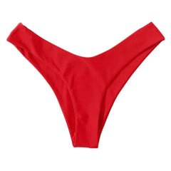 Women's Swimming Trunks Bikini Panties High Waist Swimwear Bottom Solid Color Female Swimsuit Briefs Beachwear Bathing Suits