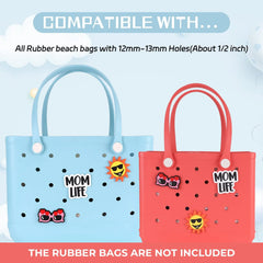 Rubber Beach Bag Accessories Charms - 3" Beach Charm Accessories for Rubber Beach Totes  Perfect Tote Accessories for Summer