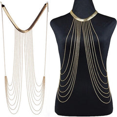 Chest Chains Sexy Beach Bikini Body Jewelry Charm Goth Body Chain for Women Summer Accessories Boho Waist Gift Tassel Necklaces