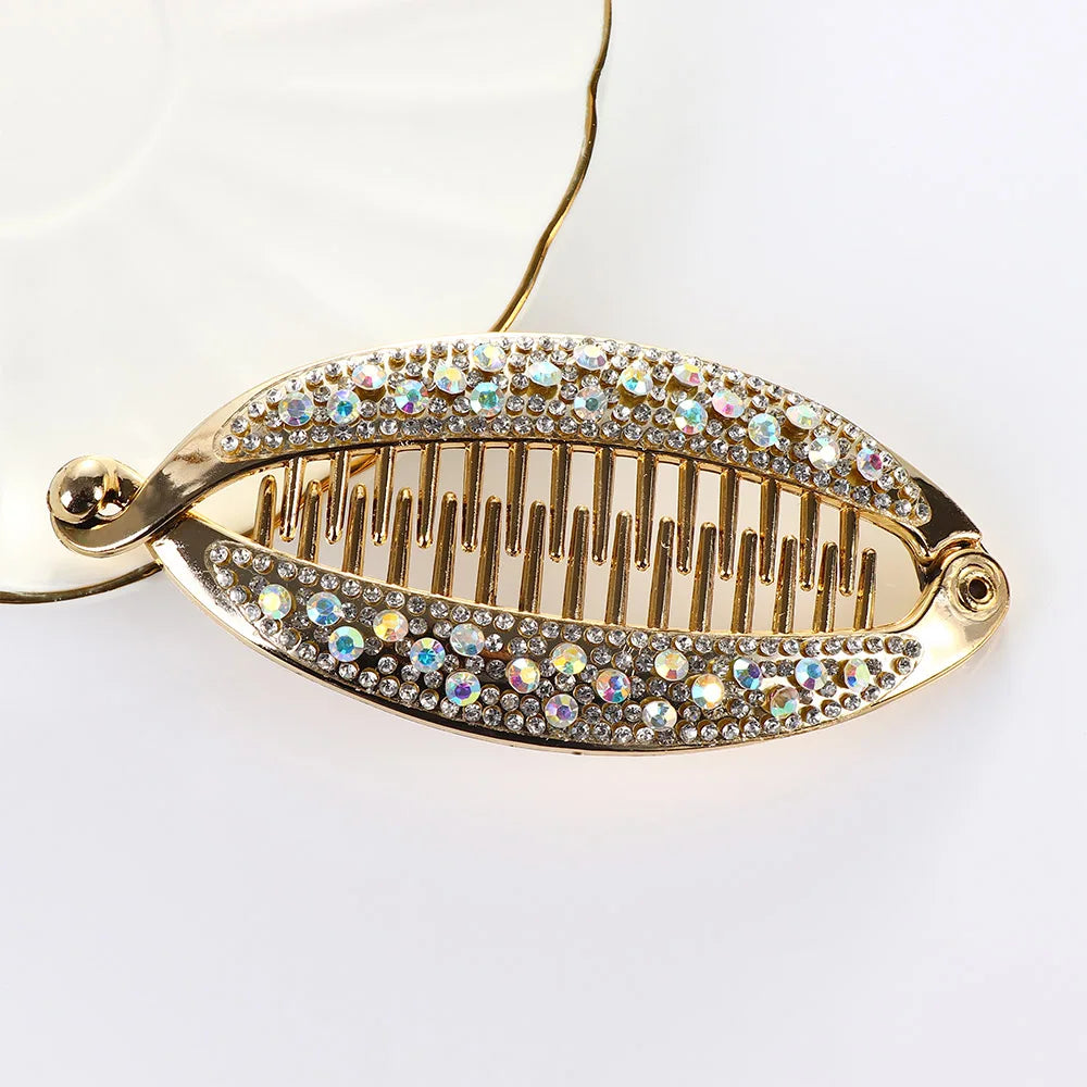 Fashion Accessories Banana Clips Women Rhinestone Barrettes Hair Claws Fish Clip Hair Clips Hairpins