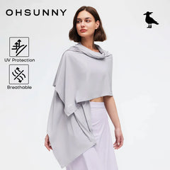 Ohsunny Multifunctional Beach Towel Summer Fashion Shawl Sun Protection Breathable Cover-Ups UPF2000+  Women Outdoors Traveling
