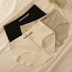 Women's Cotton Underwear Breathable Comfort Antiviral Gusset Letter Print Briefs Panties