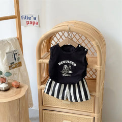 Korean Children's Clothing 2025 Summer New Item 1-3 Year Old Boy Baby Sleeveless Set Thin A-level Outdoor Clothing Two-piece Set