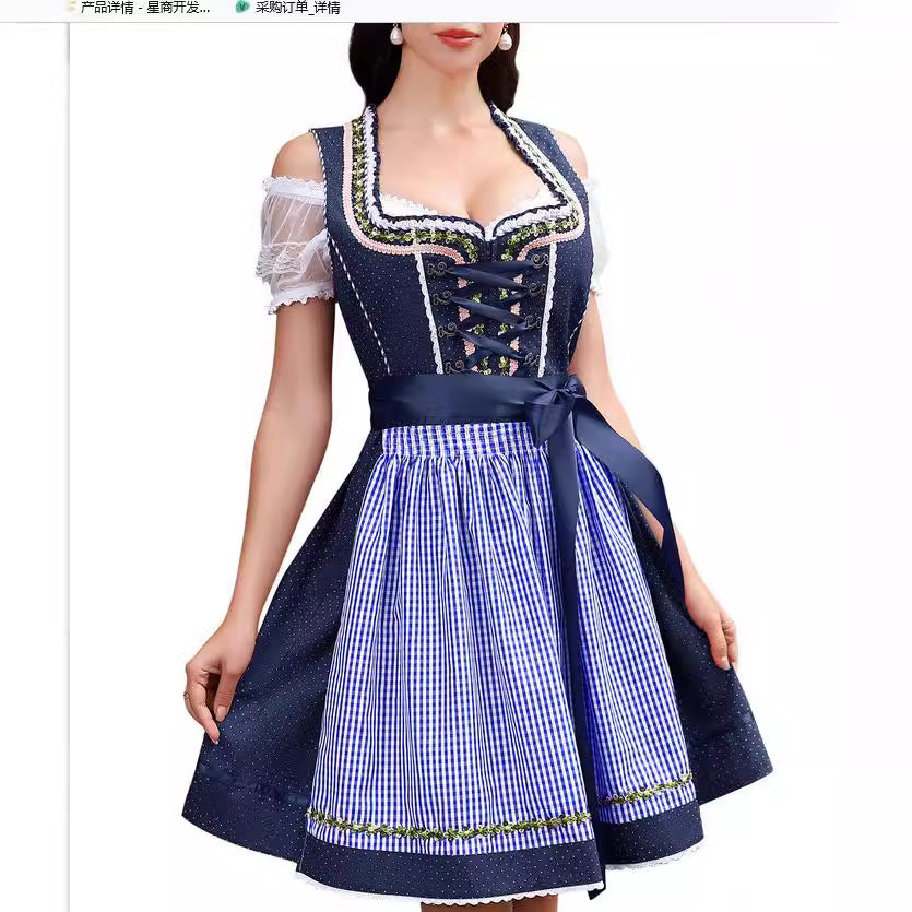 Halloween Maid Uniform Barpool Women's Sexy Mini Dress Dirndl - kinko