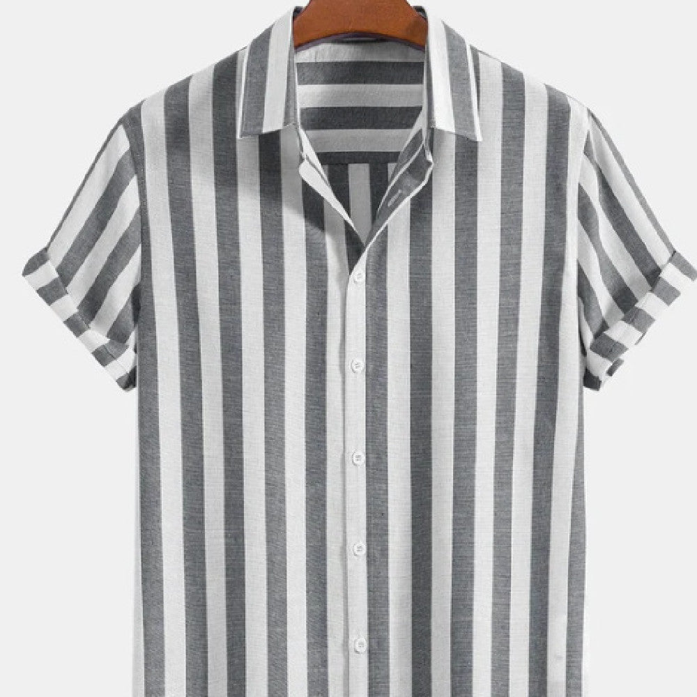 Fashionable Summer New Short-sleeved Printed Shirt For Men - kinko