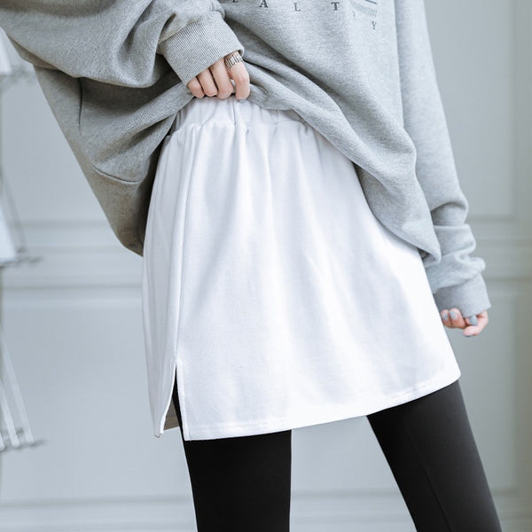 Winter Plus Size Inner Wear Bandage Dress With Sweater Bottoming Skirt