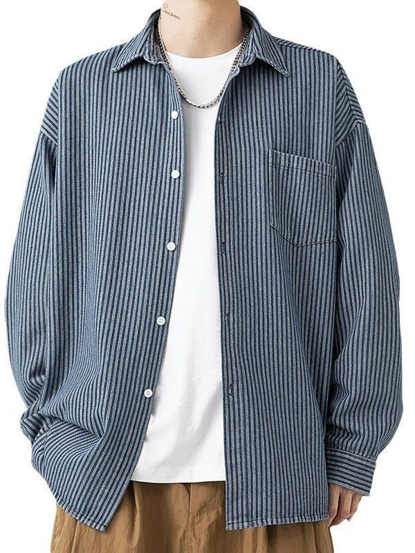 Denim Shirt Men's Shirt Early Outdoor Casual Blue Overalls - kinko